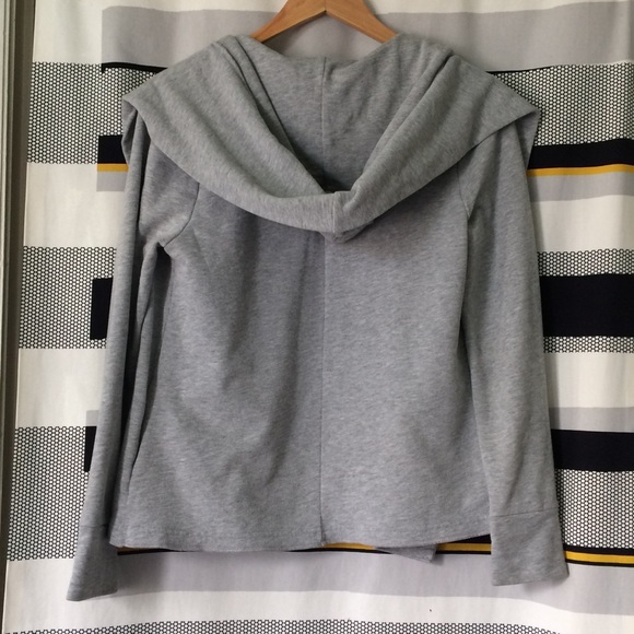 GAP Open-Front Hooded Cardigan Sweater - Grey (XS) - Picture 4 of 8